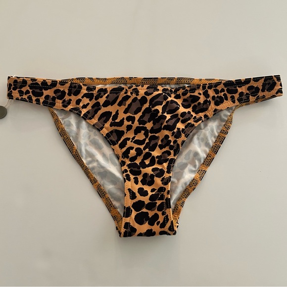 Zimmerman Leopard Print Bikini Bottom 2 to 4 Sculpt Skinny Separates Mustard